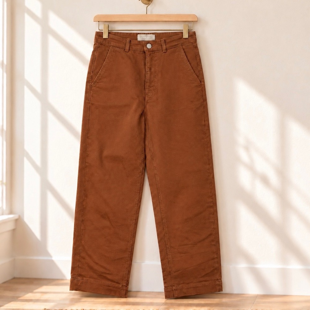 Everlane Tavares Pants Size 10 Brown High Rise Straight Leg Autumn Utility Chino